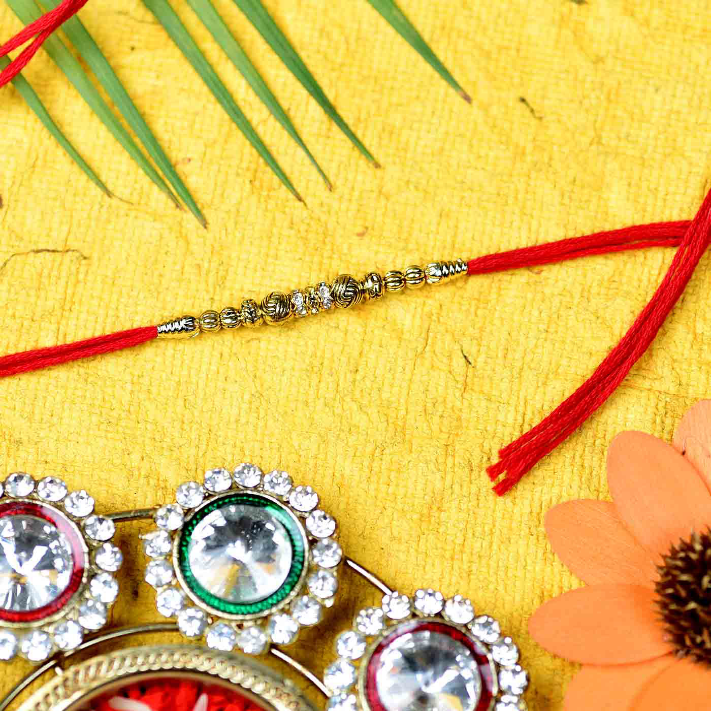 elegant metallic antique rakhi - rakhi gifts | desiclik.com, usa