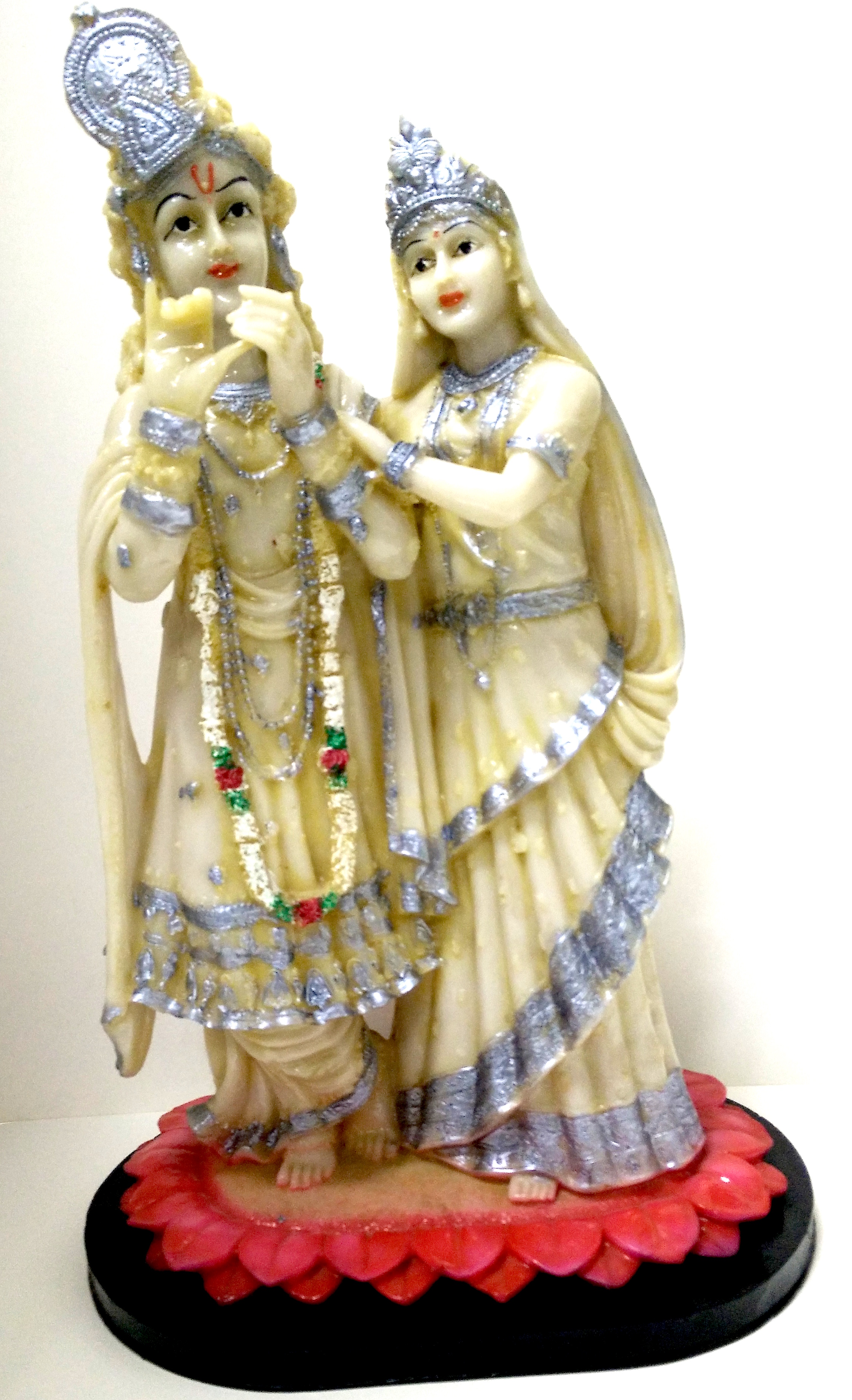 Large Radha Krishna White Murti, HINDU GOD STATUE