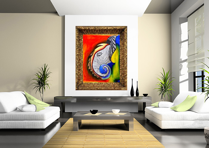 Abstract Ganesha Handmade Painting