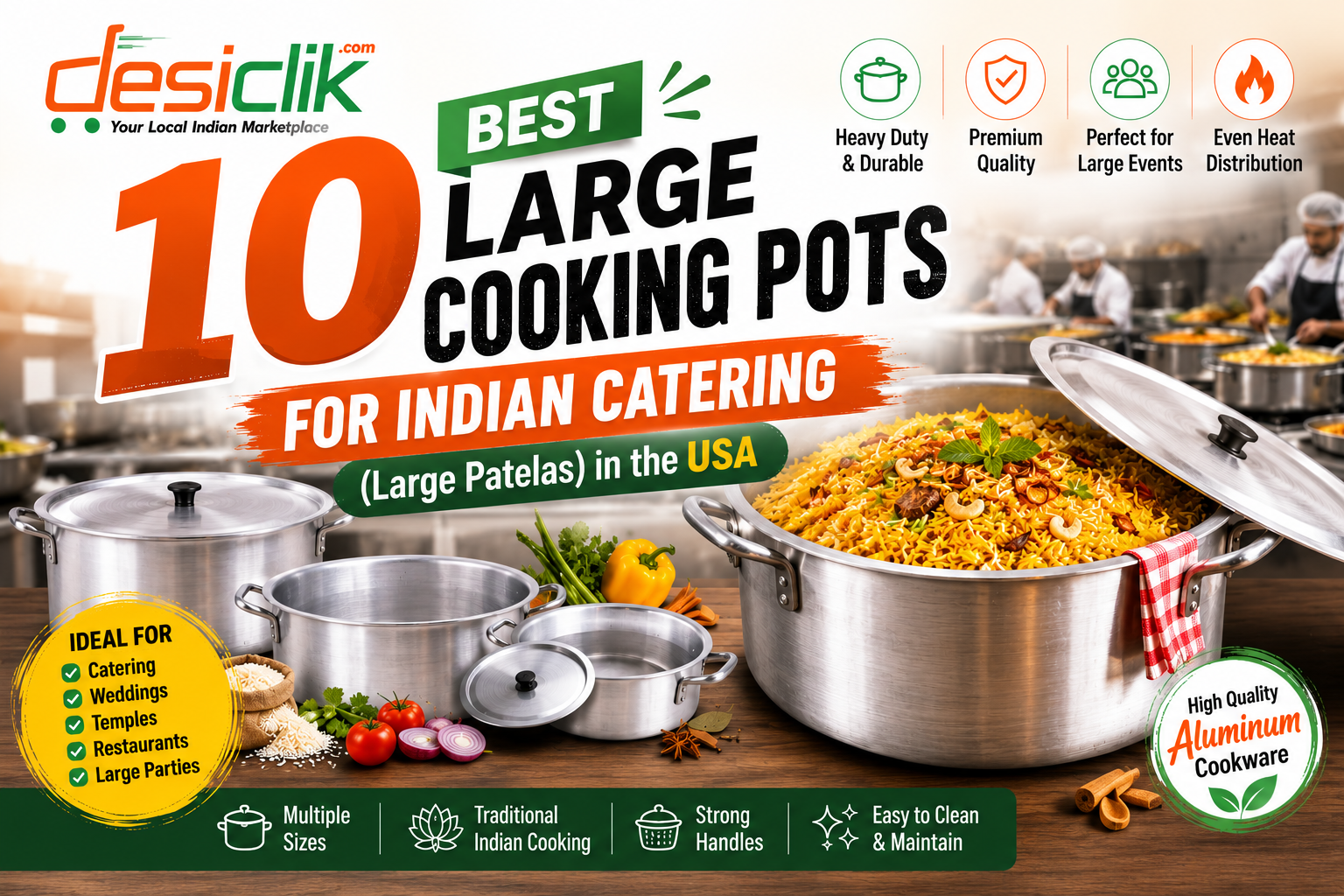 10 Best Large Cooking Pots for Indian Catering (Large Patelas) in the USA
