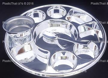 Royal Silver Nine Compartment Plastic Plate