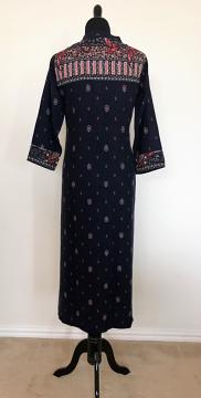 Navy Blue Rayon Kurti back