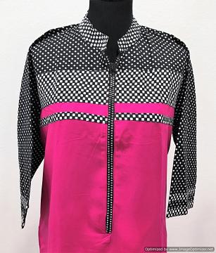 Pink Kurti with Diamond Zip front