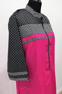 Pink Kurti with Diamond Zip side view