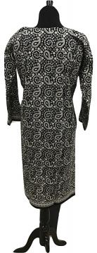 Back view - Black Bandhani Casual Kurti with Leggings