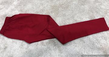 leggings - Off White Linen Block Print Kurti With Red Border and Leggings