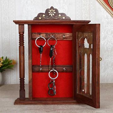 wooden almirah mandir shape key holder