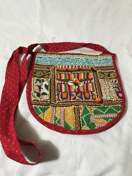 Traditional Design Cotton Bag with Shell Work from India