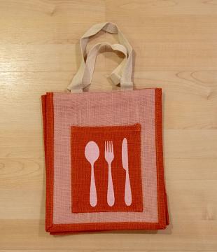 Jute Pink Orange bag