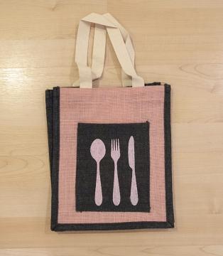 Jute Pink Black bag