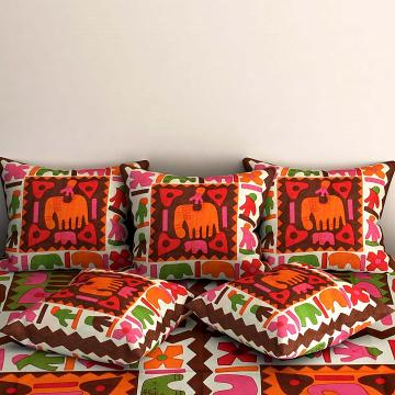 Traditional Indian Print Diwan Furnishing Sheet Set