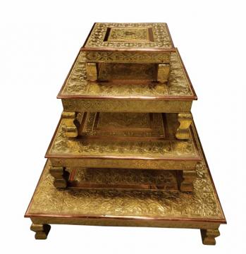 Brass Copper Engraved Bajot Chowki