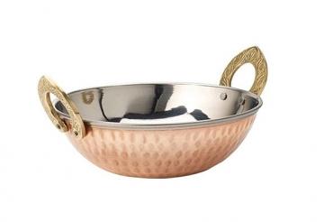 Copper Stainless steel karahi for serving