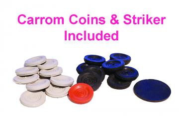 Plastic Coins & Striker for Kids Carrom Board