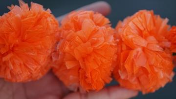 Artificial orange flowers foe wedding & party backdrop