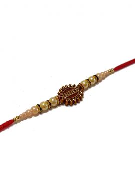 Golden Carved Rakhi for Your Bro