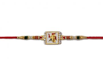 Spiritual Mina RAKHI W/ Load Ganesh in Gold