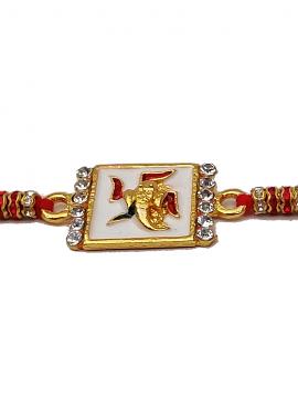 Spiritual Mina RAKHI W/ Load Ganesh in Gold