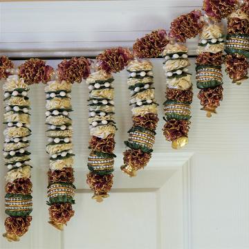 Satin flower toran