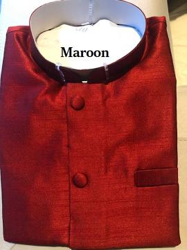 Traditional Maroon Vest Jacket for Men