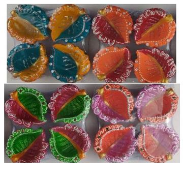 Leaf Shape Clay Diya for Diwali Leaf Shape Clay Diya for Diwali