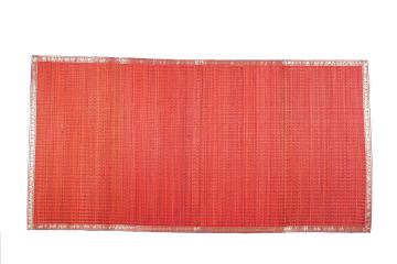 Handmade Eco-Friendly Kora Grass Decorative Floor Pai Mats - Red Handmade Eco-Friendly Kora Grass Decorative Floor Pai Mats - Red