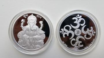 Pure Silver Coin with Ganesh Ji - 1 Oz