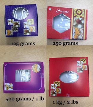 Empty Mithai Boxes - Folds Flat Empty Mithai Boxes - Folds Flat