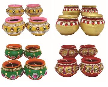 Matka shaped clay diya