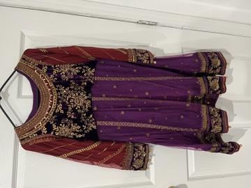slim fit dress slacks Green Embroidered Georgette Semi-Stitched Pakistani Suit