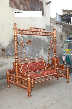 Traditional Indian Wooden Swing Jhula for Home