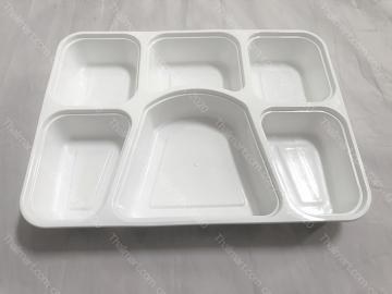 Thalimart.com 6 compartment plate , thali, with lid top view