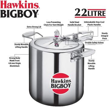 Hawkins bigboy large 22 liter pressure cooker Hawkins bigboy large 22 liter pressure cooker