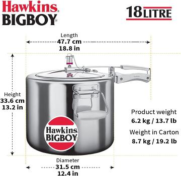 Hawkins Bigboy 18 liters large pressure cooker Hawkins Bigboy 18 liters large pressure cooker