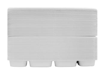 10 Compartment White Party Thali Plates - Single Stack