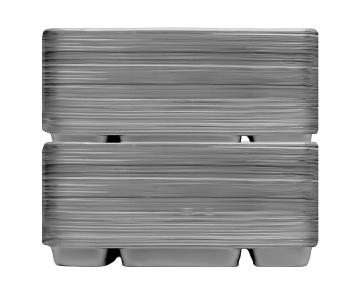 10 Compartment Silver Party Thali Plates - Single Stack