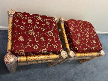 Sankheda Ottoman Set - Gold / MAroon Sankheda Ottoman Set - Gold / MAroon