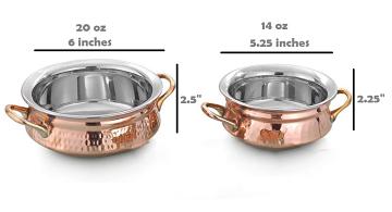 Traditional Copper steel handi serving dish tableware