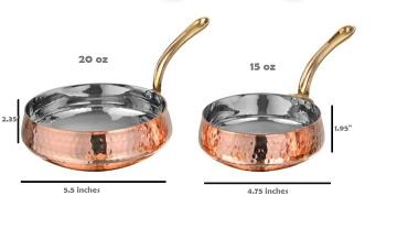Copper Serving Dish Belly Pan for Restaurants & Home
