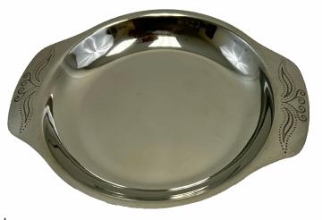Round stainless steel serving dish for restaurants & home