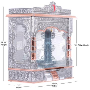 Display an image of the Steps Mandir with clear markings of its dimensions