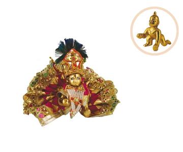 Brass Ladoo Gopal with Poshak Brass Ladoo Gopal with Poshak