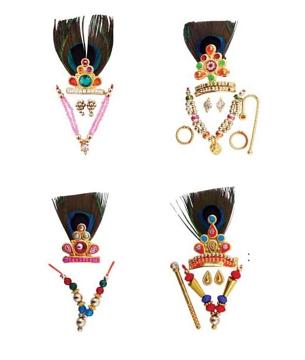 Jewelry Mukut Mala for Krishna Statue Jewelry Mukut Mala for Krishna Statue