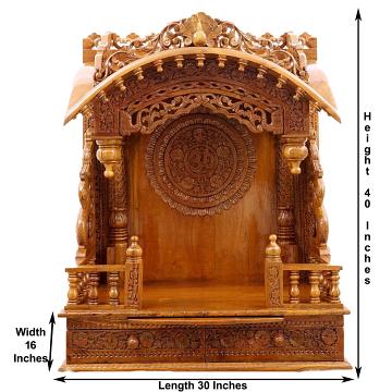 Feature the torana wooden mandir with Dimensions