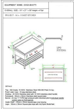 Dora Grill For restaurants specification