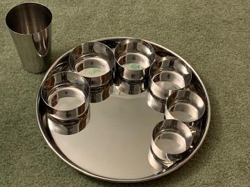 Steel thali katori set dinnerware