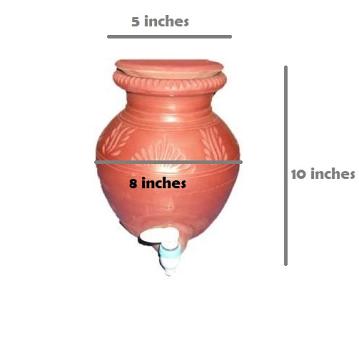 Clay matka for water with tap Clay matka for water with tap