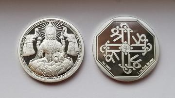 1 Oz Pure Silver Lakshmi ji carving coin