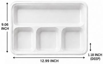 4 compartment disposable thali