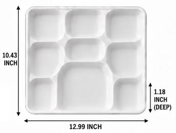 Biodegradable disposable meal thali plate  / 9 comparment thali